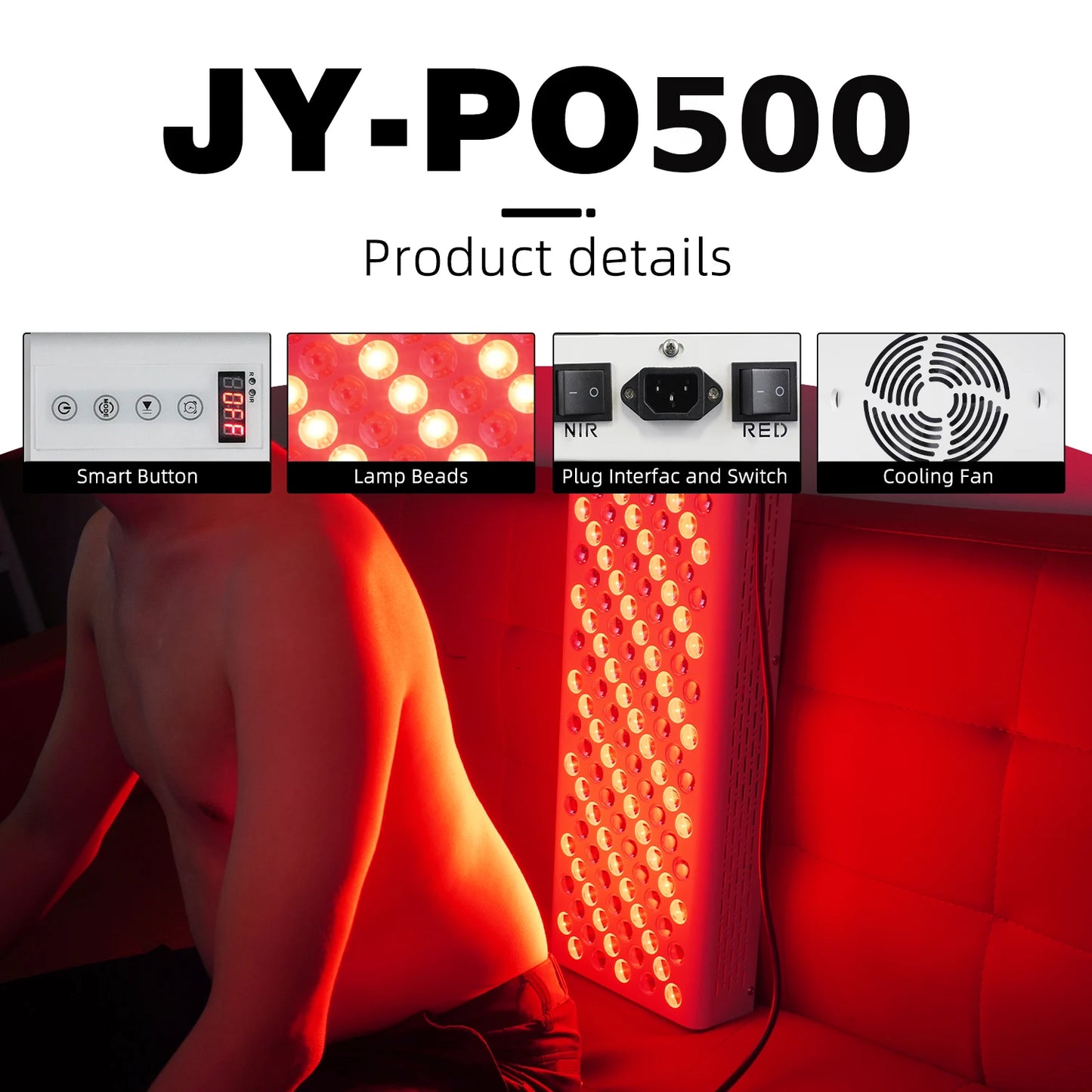 Dual Chip Red Light Therapy Panel for Face and Body