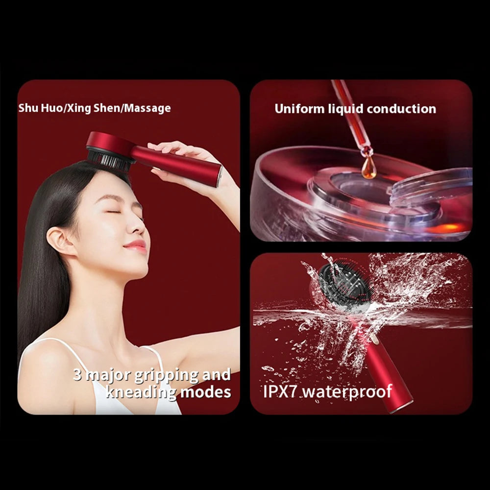 Recoviax ScalpRevive Pro — 5-in-1 Electric Scalp Massager with Red Light Therapy for Hair Growth